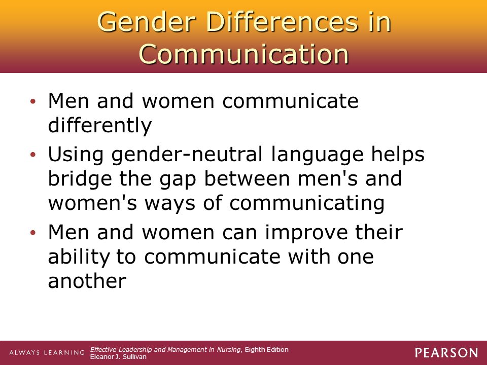 The difference in the communication styles between men and women